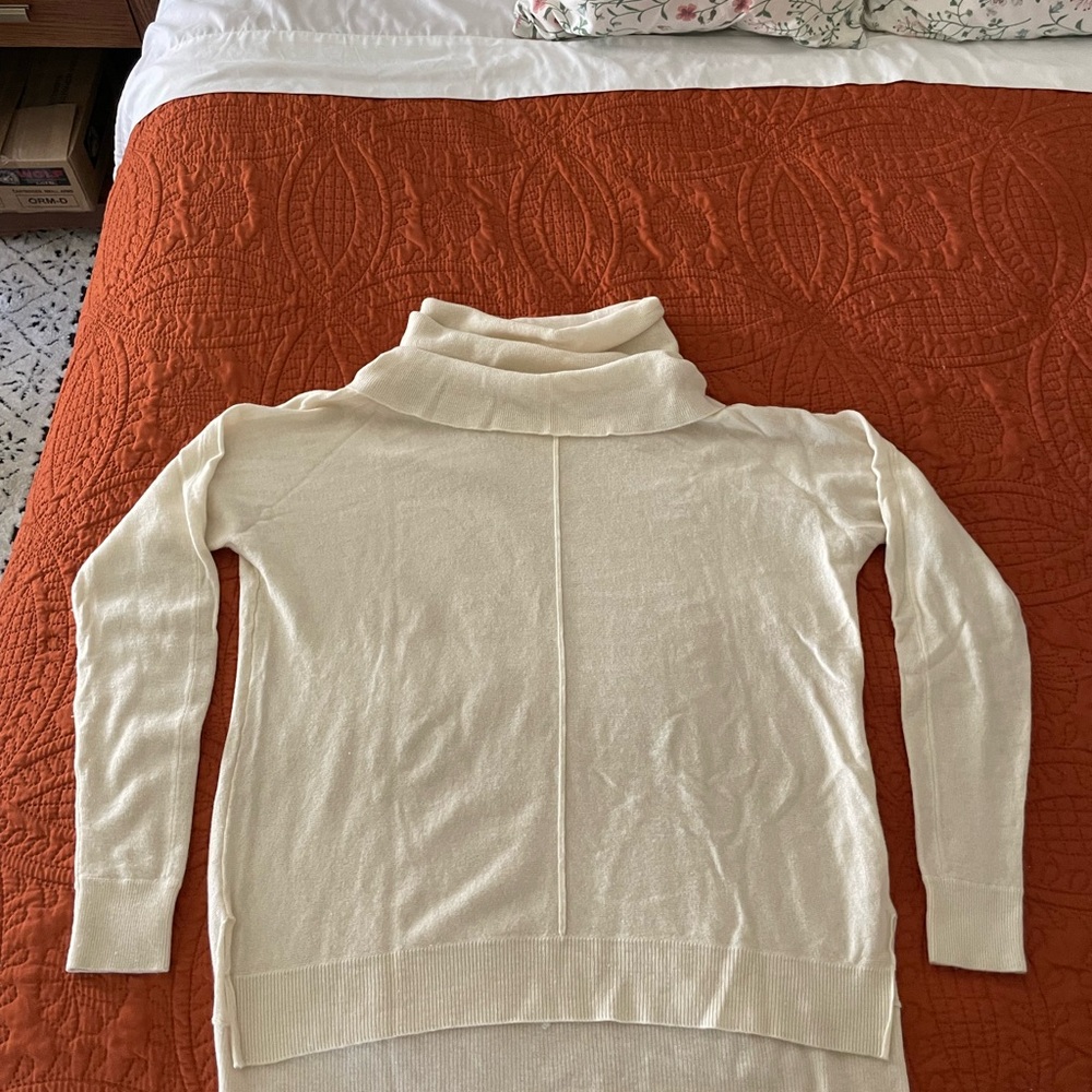Vince Cream Cashmere & Wool Cowl Neck Sweater